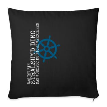 Stralsund lustiger Spruch Stralsunder - Sofakissenbezug 45 x 45 cm - Schwarz - Vorne
