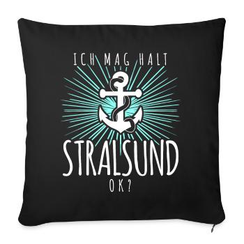 Stralsunder Ich mag Stralsund - Sofakissenbezug 45 x 45 cm - Schwarz - Vorne