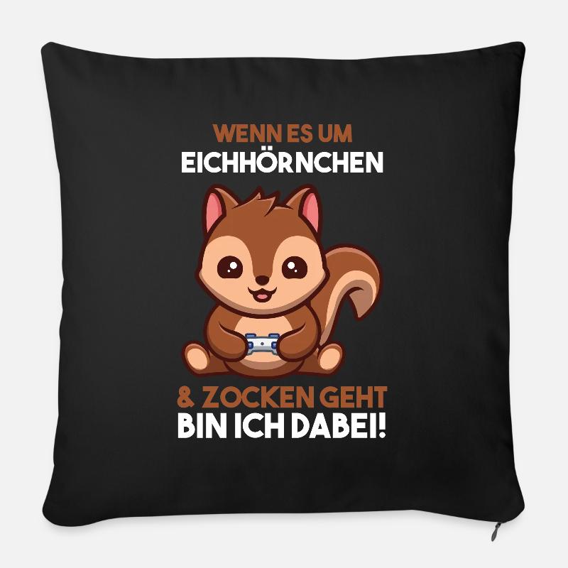Erdmännchen - Sofakissenbezug 45 x 45 cm - Schwarz