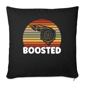 Turbocompresseur Voiture Vintage Boosted Tuning - Housse de coussin décorative 45 x 45 cm - noir - Devant