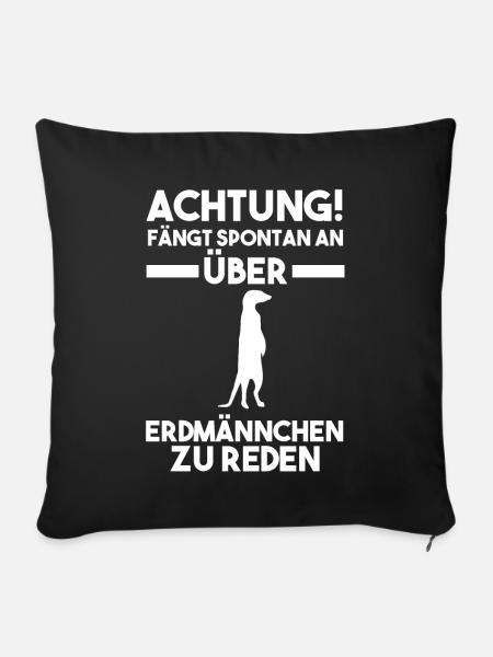 Erdmännchen - Sofakissenbezug 45 x 45 cm - Schwarz