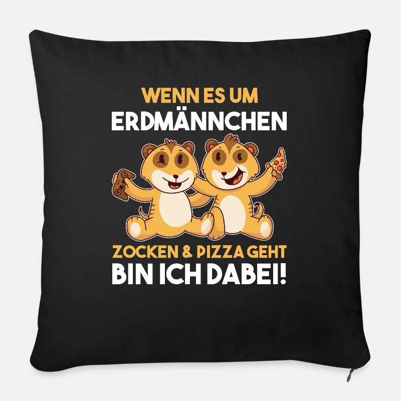 Erdmännchen - Sofakissenbezug 45 x 45 cm - Schwarz
