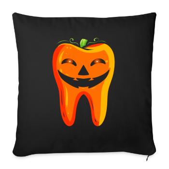 Dentists Tooth Pumpkin Halloween - Sofakissenbezug 45 x 45 cm - Schwarz - Vorne