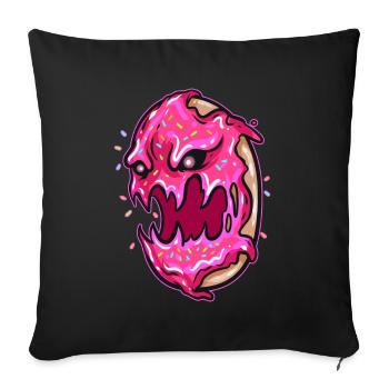 Scary Horror Monster Zombie Donut Halloween - Sofakissenbezug 45 x 45 cm - Schwarz - Vorne