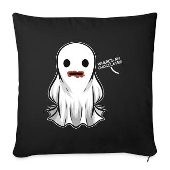 Ghost a mangé le chocolat Où est mon chocolat - Housse de coussin décorative 45 x 45 cm - noir - Devant