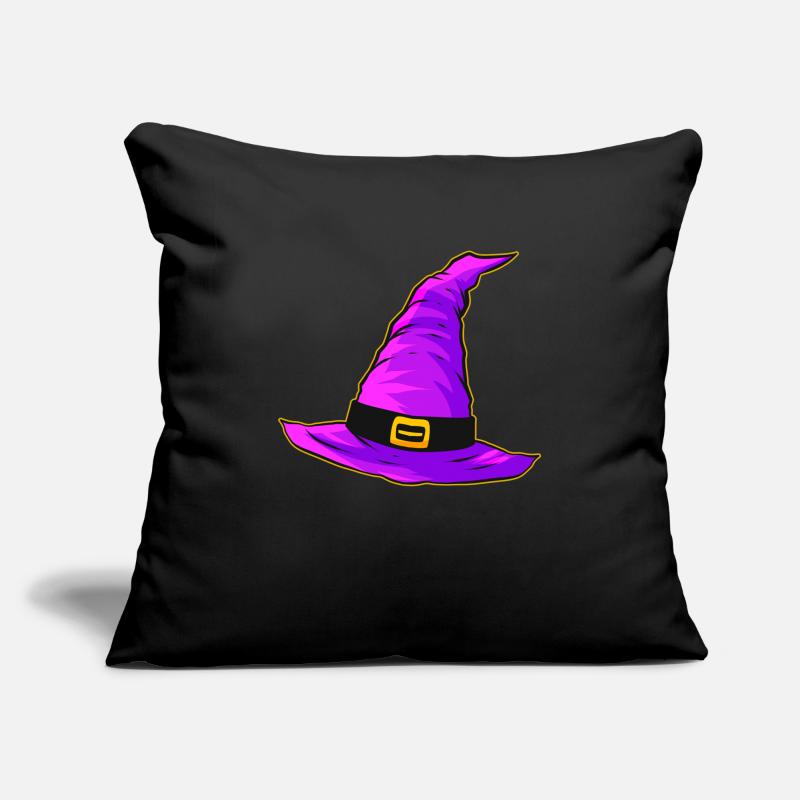 Evil Witch Hat Purple Magic Hat Halloween Sofa pillowcase 17,3'' x 17,3'' (45 x 45 cm)
