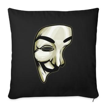 Masque comme costume pour Halloween - Housse de coussin décorative 45 x 45 cm - noir - Devant
