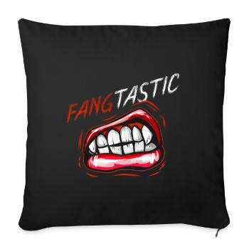 FangTastic Vampire Werewolf Mouth With Fangs - Sofa pillowcase 17,3'' x 17,3'' (45 x 45 cm) - black - Front
