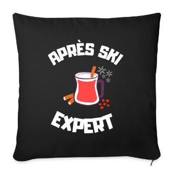 Expert après-ski - Housse de coussin décorative 45 x 45 cm - noir - Devant