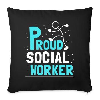 Proud Social Worker Social Work Education - Sofa pillowcase 17,3'' x 17,3'' (45 x 45 cm) - black - Front