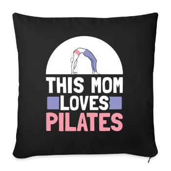 This mother loves Pilates lover Mama Mami - Sofa pillowcase 17,3'' x 17,3'' (45 x 45 cm) - black - Front