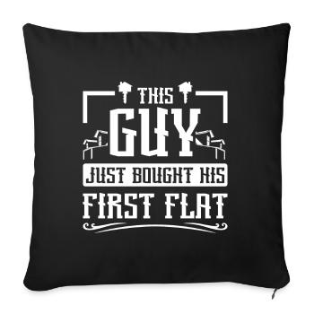 This guy just bought his first flat - Sofa pillowcase 17,3'' x 17,3'' (45 x 45 cm) - black - Front