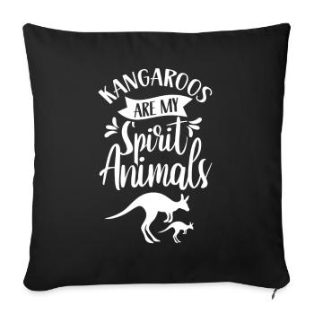 Kangaroos Are My Favorite Animal Kangaroo - Sofa pillowcase 17,3'' x 17,3'' (45 x 45 cm) - black - Front