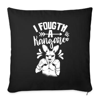 Je me suis battu avec un kangourou kangourou - Housse de coussin décorative 45 x 45 cm - noir - Devant