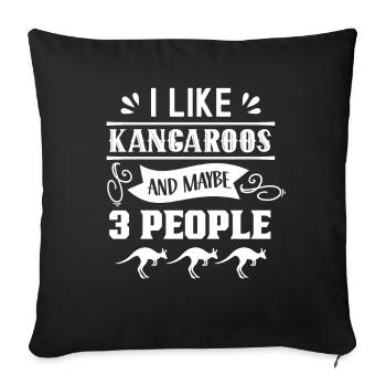I like kangaroos and maybe 3 people animal - Sofa pillowcase 17,3'' x 17,3'' (45 x 45 cm) - black - Front