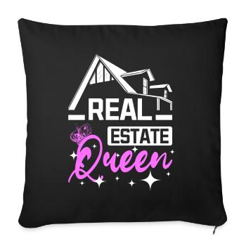 Real Estate Queen - Sofa pillowcase 17,3'' x 17,3'' (45 x 45 cm) - black - Front