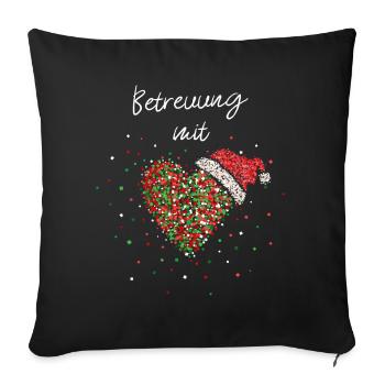 Betreuung mit Herz Altenpflegerin Wichtelgeschenk - Sofakissenbezug 45 x 45 cm - Schwarz - Vorne