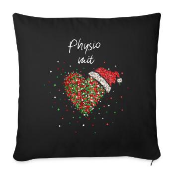 Physio-Therapie mit Herz Physio Weihnachtsfeier - Sofakissenbezug 45 x 45 cm - Schwarz - Vorne