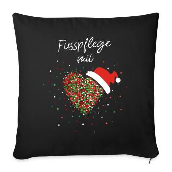 Fußpflege mit Herz Fußpflegerin Weihnachtsgeschenk - Sofakissenbezug 45 x 45 cm - Schwarz - Vorne
