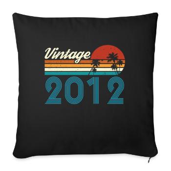Vintage 2012 Vintage Anniversaire Rétro Vintage - Housse de coussin décorative 45 x 45 cm - noir - Devant