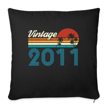 Vintage 2011 Vintage Birthday Retro Vintage - Sofa pillowcase 17,3'' x 17,3'' (45 x 45 cm) - black - Front