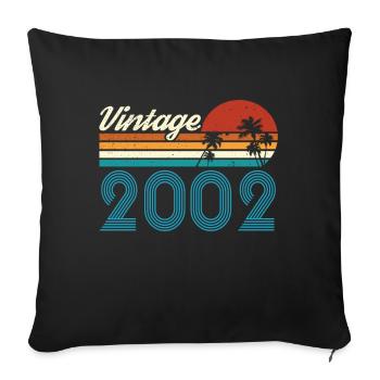 Vintage 2002 Vintage Anniversaire Rétro Vintage - Housse de coussin décorative 45 x 45 cm - noir - Devant
