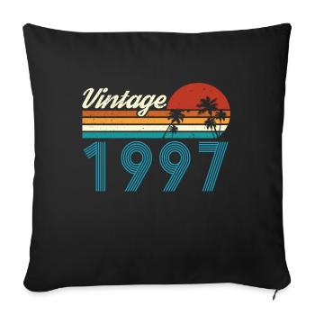 Vintage 1997 Vintage Anniversaire Rétro Vintage - Housse de coussin décorative 45 x 45 cm - noir - Devant