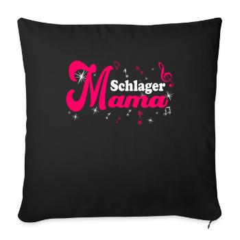 Schlager Mama Costume Schlager Party Outfit - Sofa pillowcase 17,3'' x 17,3'' (45 x 45 cm) - black - Front