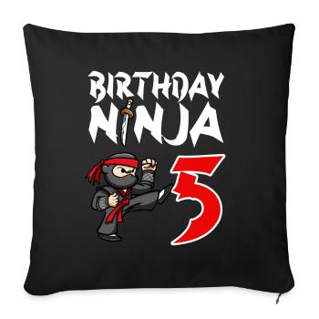 Birthday Party 5 Years Old Japanese Ninja Birthday - Sofa pillowcase 17,3'' x 17,3'' (45 x 45 cm) - black - Front