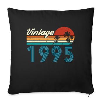 Vintage 1995 Vintage Anniversaire Rétro Vintage - Housse de coussin décorative 45 x 45 cm - noir - Devant