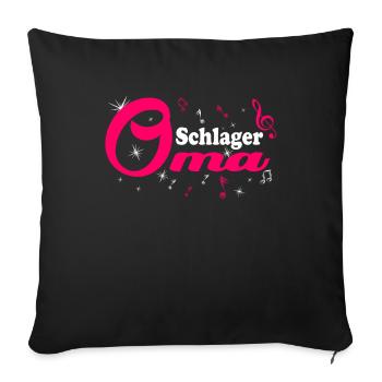 Schlager Grandma Costume Schlager Party Outfit - Sofa pillowcase 17,3'' x 17,3'' (45 x 45 cm) - black - Front