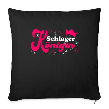 Schlager Queen Costume Schlager Party Outfit - Sofa pillowcase 17,3'' x 17,3'' (45 x 45 cm) - black - Front