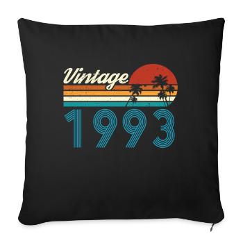 Vintage 1993 Vintage Anniversaire Rétro Vintage - Housse de coussin décorative 45 x 45 cm - noir - Devant