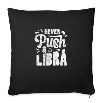 Libra Zodiac Sign Horoscope Astrology Gift - Sofa pillowcase 17,3'' x 17,3'' (45 x 45 cm) - black - Front