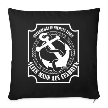 Cuxhaven Anker Cuxhavener - Sofakissenbezug 45 x 45 cm - Schwarz - Vorne