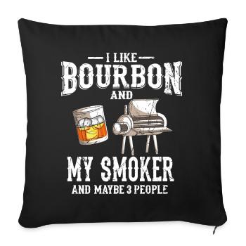 Ich Mag Bourbon Whiskey Smoker Grill Bbq Griller - Sofakissenbezug 45 x 45 cm - Schwarz - Vorne