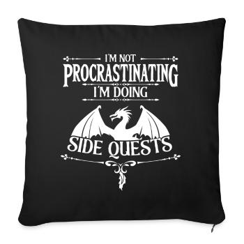 Side Quests Rpg Rollenspiele Zocken Gamers - Sofakissenbezug 45 x 45 cm - Schwarz - Vorne