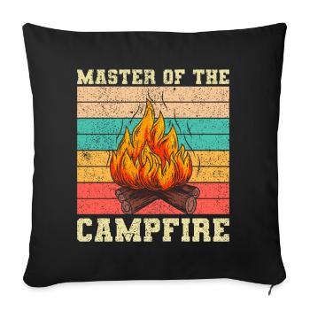 Master of Campfire Camping Camp Camping - Sofa pillowcase 17,3'' x 17,3'' (45 x 45 cm) - black - Front