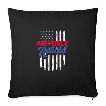 Retraite Air Force USA Pension Pension Pension Cadeau - Housse de coussin décorative 45 x 45 cm - noir - Devant