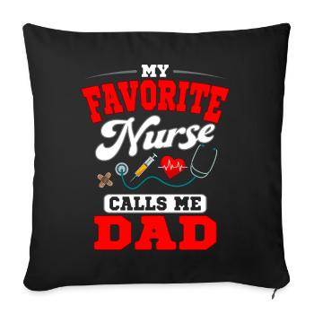 L’infirmière m’appelle Papa Père Stéthoscope - Housse de coussin décorative 45 x 45 cm - noir - Devant