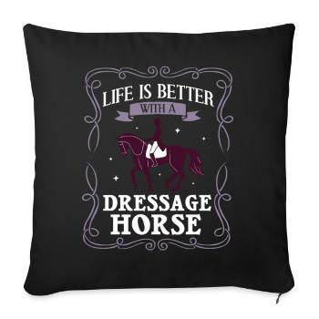 Dressage Équitation Équitation Dressage - Housse de coussin décorative 45 x 45 cm - noir - Devant