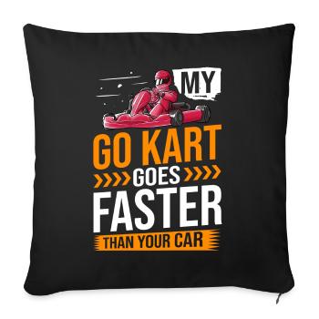 Go Kart Racing Indoor Karting Kartsport Kart track - Sofa pillowcase 17,3'' x 17,3'' (45 x 45 cm) - black - Front