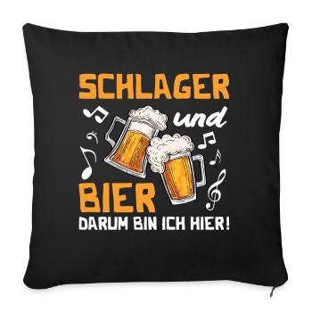Volksmusik Party Dorffest Ouftit Deutsche Schlager - Sofakissenbezug 45 x 45 cm - Schwarz - Vorne