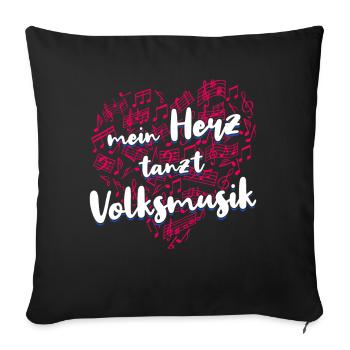 Volksmusik Party Dorffest Ouftit Deutsche Schlager - Sofakissenbezug 45 x 45 cm - Schwarz - Vorne