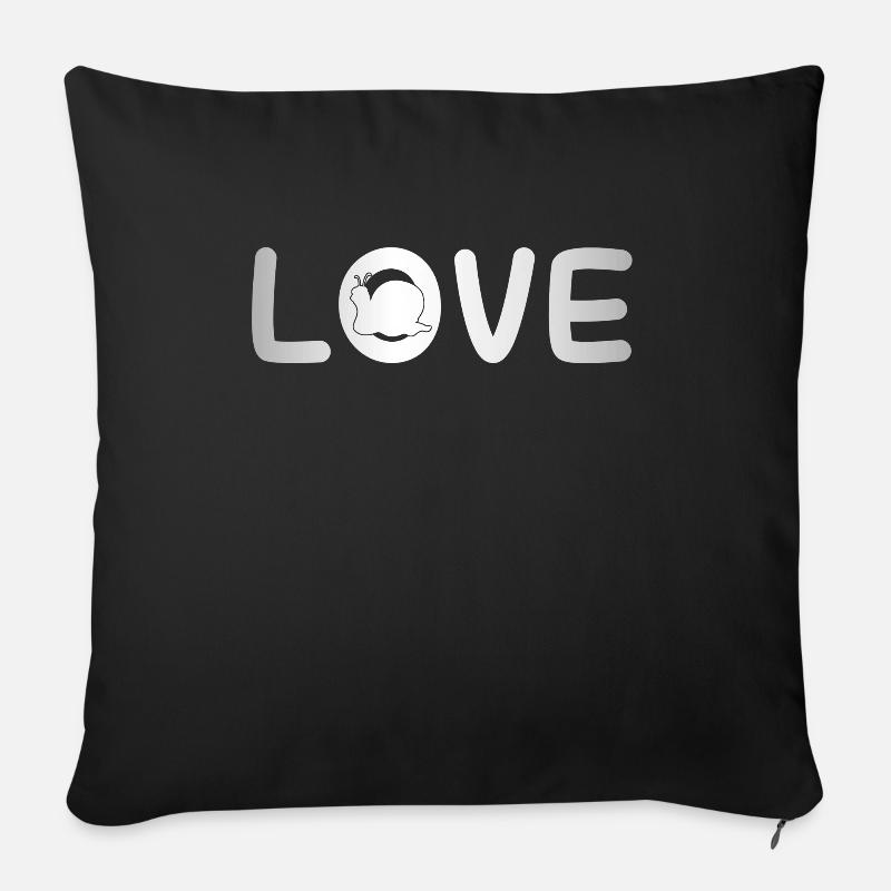 Schnecke Liebe - Sofakissenbezug 45 x 45 cm - Schwarz