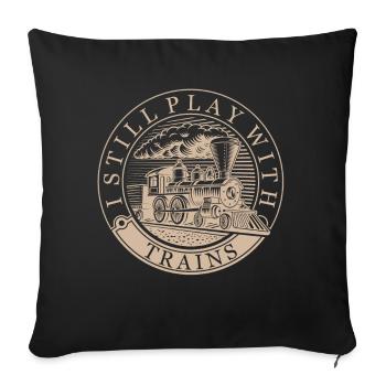 Constructeur de modèle de train, locomotive de locomotive de modèle de locomotive - Housse de coussin décorative 45 x 45 cm - noir - Devant