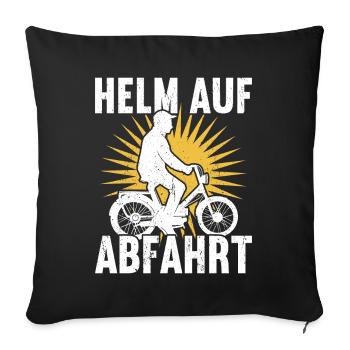 Mofa Moped Zweirad Mofafahrer Mofas - Sofakissenbezug 45 x 45 cm - Schwarz - Vorne