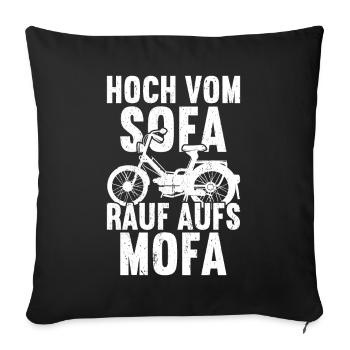 Mofa Mofas Moped Zweirad Mofafahrer Rollerfahrer - Sofakissenbezug 45 x 45 cm - Schwarz - Vorne