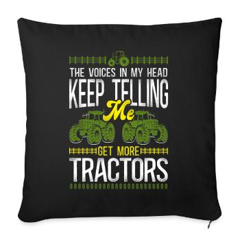 Tracteur agricole agricole Vintage Le - Housse de coussin décorative 45 x 45 cm - noir - Devant