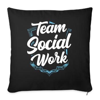 Team Social Work Social Work Social Workers - Sofa pillowcase 17,3'' x 17,3'' (45 x 45 cm) - black - Front